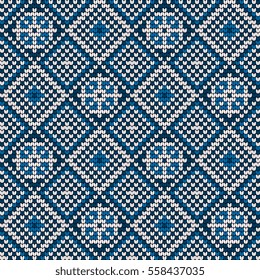 Knitting seamless pattern with helm for Ugly Sweater