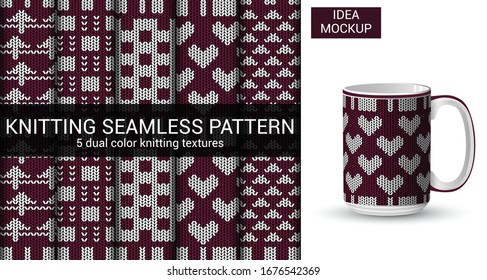 Knitting seamless pattern premium vectors