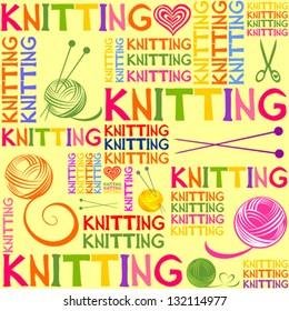 Knitting. Seamless pattern. Vector illustration