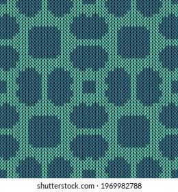 Knitting seamless pattern. Vector illustration  Colors: Bright Turquoise, Astral