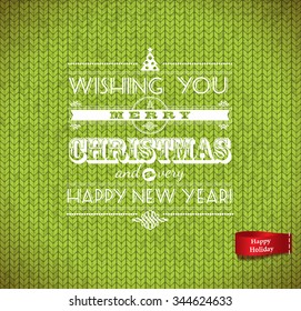 Knitting seamless pattern witch decoration stylish text.