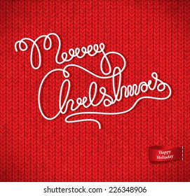 Knitting seamless pattern witch drcoration knitting stylish text.