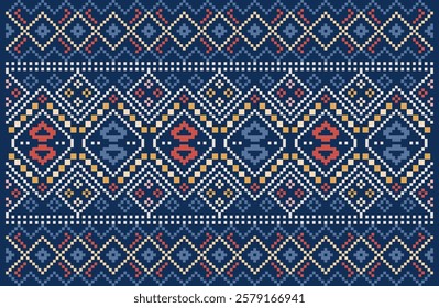 Knitting seamless patterns. Abstract geometric pattern design for wrapping paper, fabric pattern. Beautiful textile pattern for background or wallpaper. Decoration for Merry Christmas, Happy New Year.