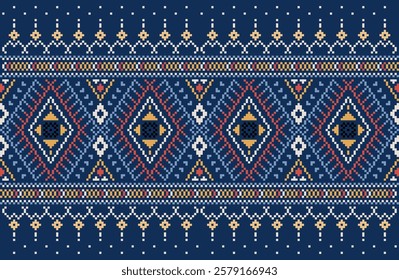 Knitting seamless patterns. Abstract geometric pattern design for wrapping paper, fabric pattern. Beautiful textile pattern for background or wallpaper. Decoration for Merry Christmas, Happy New Year.