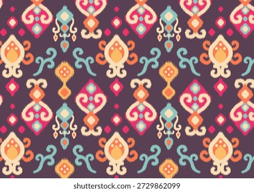 Tricotando padrões sem costura. Design de padrão de fio de malha geométrica para empacotamento, padrão de tecido. Padrão têxtil e seda colorido para o fundo, papel de parede. Ásia tecido de malha padrão para decoração.