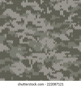 Knitting seamless texture with Digital camouflage pattern