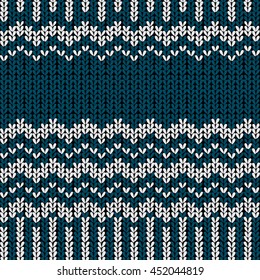 Knitting seamless vector background in scandinavian style.