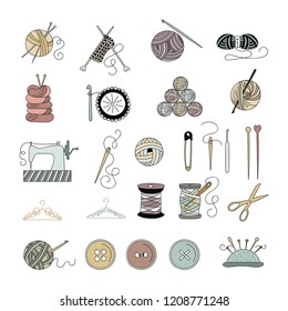 Knitting and sewing elements collection