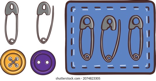 Knitting sewing symbols set needlework icon vector 