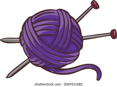 Knitting sewing symbols thread yarn skein needlework icon vector 