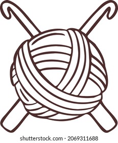 Knitting sewing symbols thread yarn skein needlework icon vector 