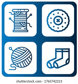 juego de iconos simples de punto. Contiene iconos como Thread, Embroidery, Yarn, Socks, que se pueden usar para web, móvil y logotipo