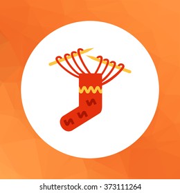 Knitting sock icon