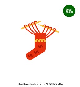 Knitting sock icon