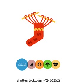 Knitting sock icon