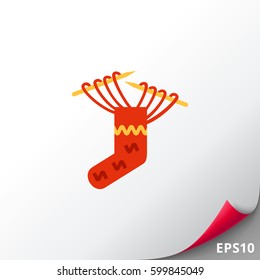 Knitting sock icon