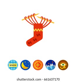 Knitting sock icon