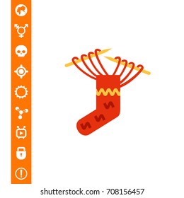 Knitting sock icon