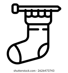 Icono de calcetín de tejer. Icono de Vector de calcetín de tejer para Diseño web aislado sobre fondo blanco