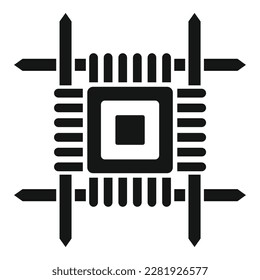 Knitting square icon simple vector. Wool knit. Warm craft