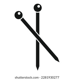 Knitting sticks icon simple vector. Wool knit. Fabric cloth