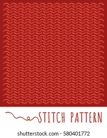 Knitting stitch pattern. Isolated vector illustration. Yarn and knitting stitch.