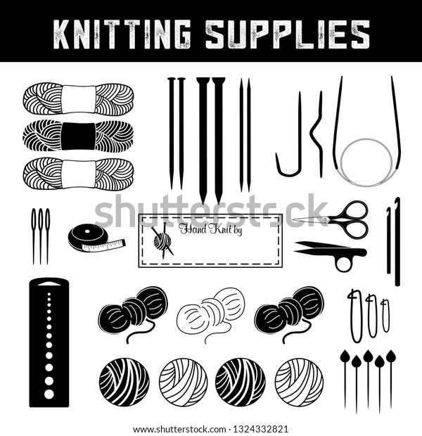Knitting Supplies Flat Circular Cable Knits Stock Vector