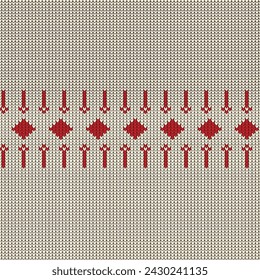 Un patrón de suéter de punto para el concepto de San Valentín. Diseño de suéter festivo. Patrón de punto sin costura, suéter Fairisle ropa vector e ilustración