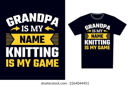 Knitting T Shirt Design Template Vector