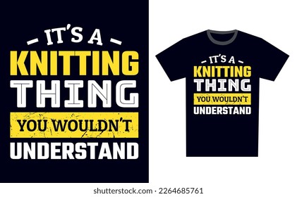 Knitting T Shirt Design Template Vector