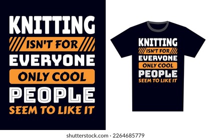 Knitting T Shirt Design Template Vector
