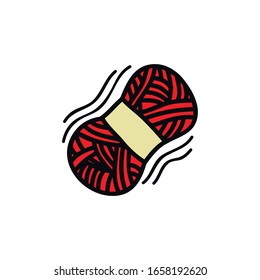 knitting thread doodle icon, vector illustration