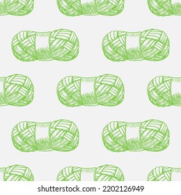 knitting threads vector seamless pattern