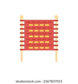 Knitting tool icon flat vector. Wool knit. Winter fashion isolated