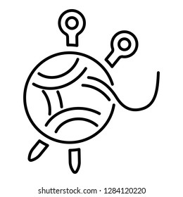 Knitting tool icon. Outline knitting tool vector icon for web design isolated on white background