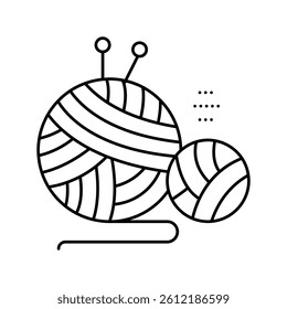 knitting tool line icon vector. knitting tool sign. isolated contour symbol black illustration