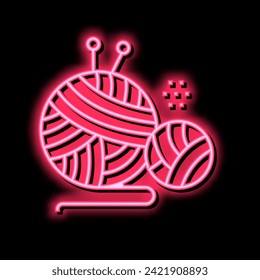 knitting tool neon light sign vector. knitting tool illustration