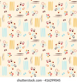 Knitting tools accessories seamless pattern. Vector illustration