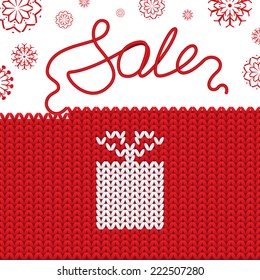 Knitting vector background. Sale. 2015. New Year.