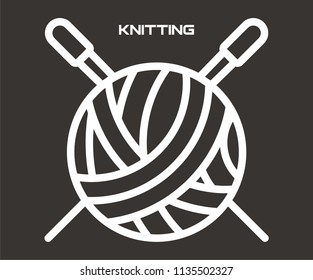 Knitting Vector Icon Stock Vector (Royalty Free) 1135502327 | Shutterstock