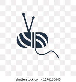 Knitting vector icon isolated on transparent background, Knitting transparency concept can be used web and mobile