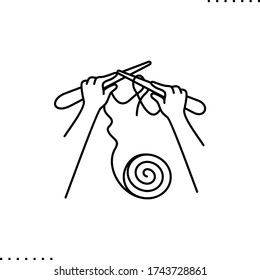 Knitting vector icon in outline 