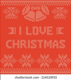 knitting vector, I LOVE  CHRISTMAS