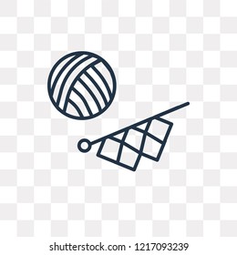 Knitting vector outline icon isolated on transparent background, high quality linear Knitting transparency concept can be used web and mobile