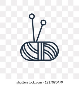 Knitting vector outline icon isolated on transparent background, high quality linear Knitting transparency concept can be used web and mobile