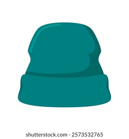 Knitting winter hat for cold weather. Vector