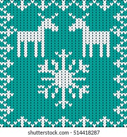 Knitting in winter style. Snowflake, Winter Christmas