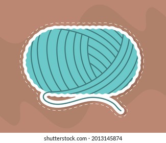 knitting wool yarn roll cartoon