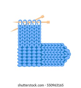 Knitting woolen socks
