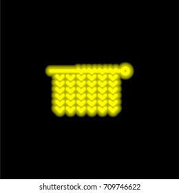 Knitting yellow glowing neon ui ux icon. Glowing sign logo vector